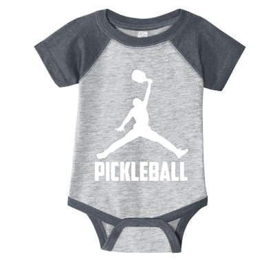 Black And White Pickleball Sports Logo Infant Baby Jersey Bodysuit