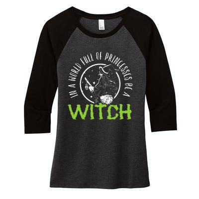 Be a Witch Halloween Costume Women's Tri-Blend 3/4-Sleeve Raglan Shirt