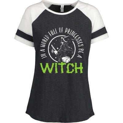 Be a Witch Halloween Costume Enza Ladies Jersey Colorblock Tee