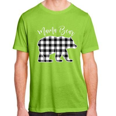 Black And White Buffalo Plaid Mama Bear Christmas Pajama Adult ChromaSoft Performance T-Shirt