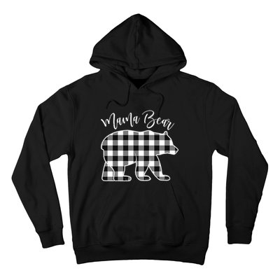 Black And White Buffalo Plaid Mama Bear Christmas Pajama Hoodie