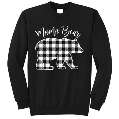 Black And White Buffalo Plaid Mama Bear Christmas Pajama Sweatshirt