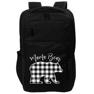 Black And White Buffalo Plaid Mama Bear Christmas Pajama Impact Tech Backpack