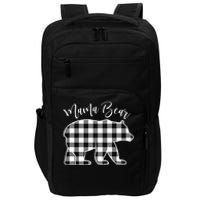 Black And White Buffalo Plaid Mama Bear Christmas Pajama Impact Tech Backpack