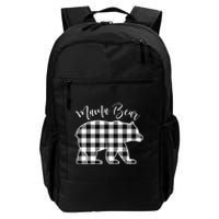 Black And White Buffalo Plaid Mama Bear Christmas Pajama Daily Commute Backpack