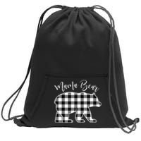 Black And White Buffalo Plaid Mama Bear Christmas Pajama Sweatshirt Cinch Pack Bag