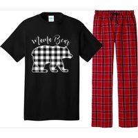 Black And White Buffalo Plaid Mama Bear Christmas Pajama Pajama Set