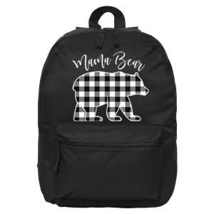 Black And White Buffalo Plaid Mama Bear Christmas Pajama 16 in Basic Backpack