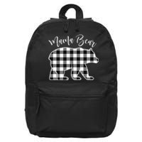 Black And White Buffalo Plaid Mama Bear Christmas Pajama 16 in Basic Backpack