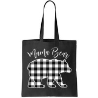 Black And White Buffalo Plaid Mama Bear Christmas Pajama Tote Bag