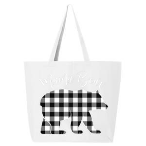 Black And White Buffalo Plaid Mama Bear Christmas Pajama 25L Jumbo Tote