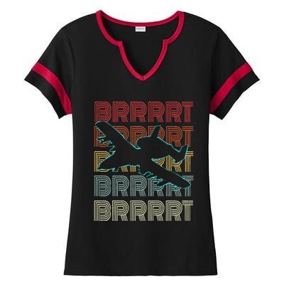 BRRRRT A-10 Warthog Vintage Retro Style Ladies Halftime Notch Neck Tee