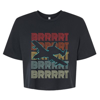 BRRRRT A-10 Warthog Vintage Retro Style Bella+Canvas Jersey Crop Tee