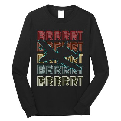 BRRRRT A-10 Warthog Vintage Retro Style Long Sleeve Shirt