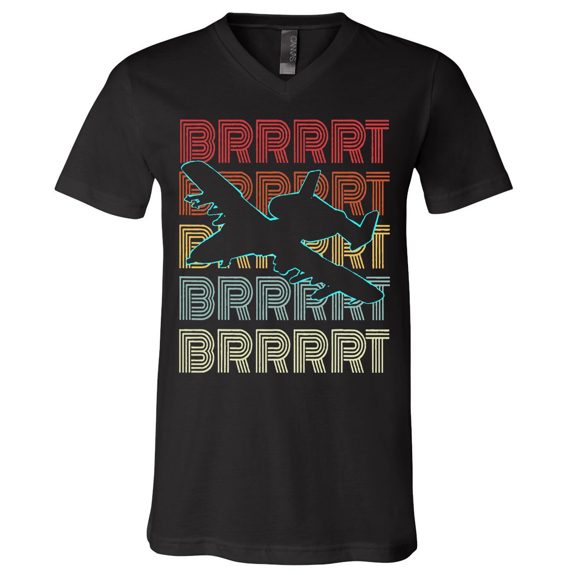 BRRRRT A-10 Warthog Vintage Retro Style V-Neck T-Shirt