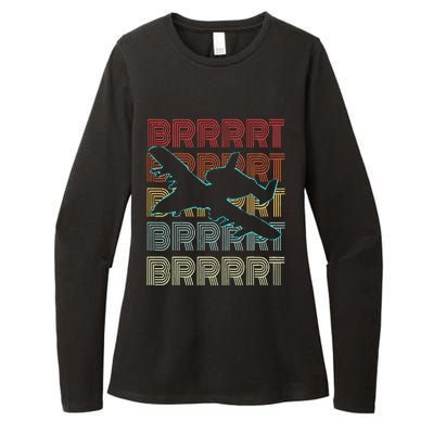 BRRRRT A-10 Warthog Vintage Retro Style Womens CVC Long Sleeve Shirt