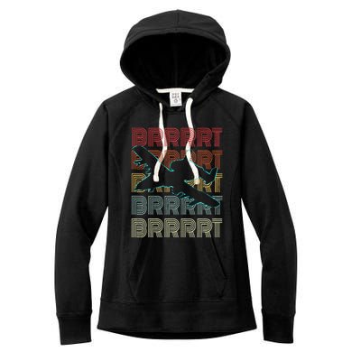 BRRRRT A-10 Warthog Vintage Retro Style Women's Fleece Hoodie