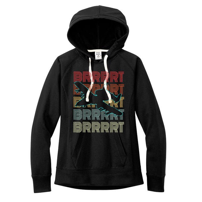 BRRRRT A-10 Warthog Vintage Retro Style Women's Fleece Hoodie