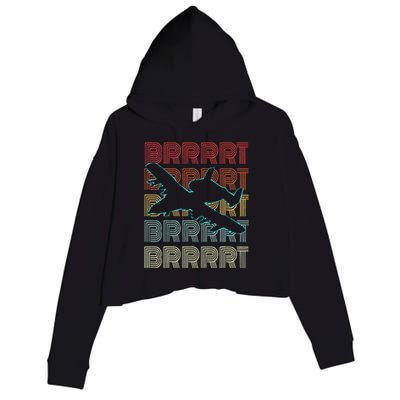 BRRRRT A-10 Warthog Vintage Retro Style Crop Fleece Hoodie