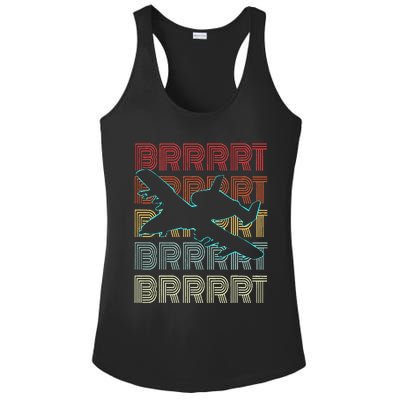 BRRRRT A-10 Warthog Vintage Retro Style Ladies PosiCharge Competitor Racerback Tank