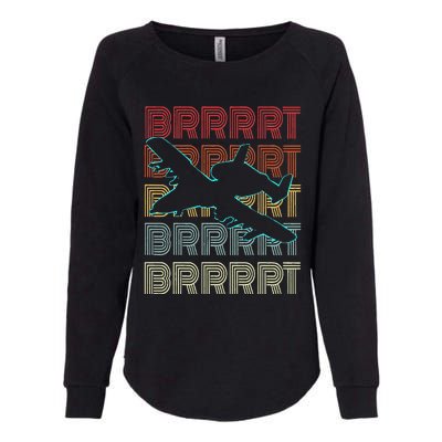 BRRRRT A-10 Warthog Vintage Retro Style Womens California Wash Sweatshirt