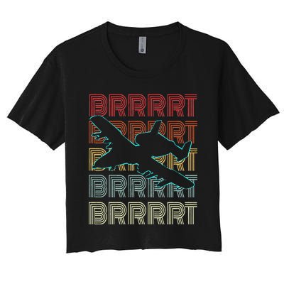 BRRRRT A-10 Warthog Vintage Retro Style Women's Crop Top Tee