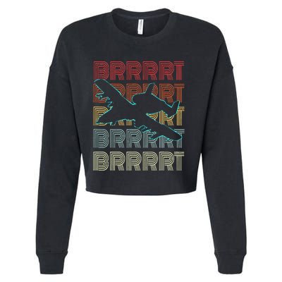 BRRRRT A-10 Warthog Vintage Retro Style Cropped Pullover Crew