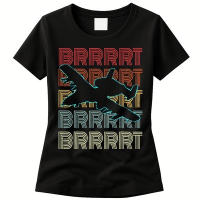 BRRRRT A-10 Warthog Vintage Retro Style Womens T-Shirt
