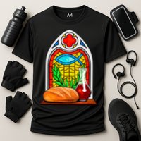 Bread And Wine Christian Stained Glass Catholic Performance Shirt