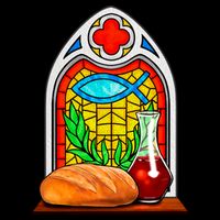 Bread And Wine Christian Stained Glass Catholic Kids Colorblock Raglan Jersey