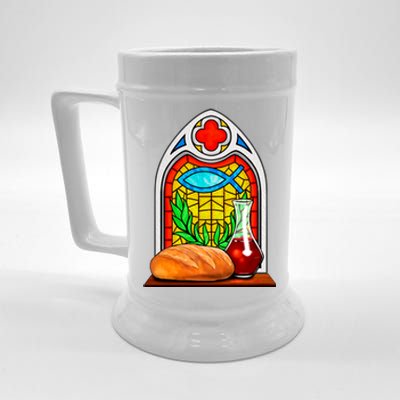 Bread And Wine Christian Stained Glass Catholic Beer Stein