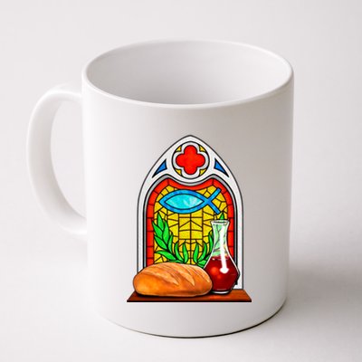 Bread And Wine Christian Stained Glass Catholic Coffee Mug