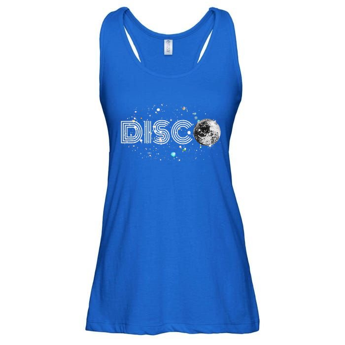 Black And White Disco Ball Club Retro Ladies Essential Flowy Tank