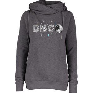 Black And White Disco Ball Club Retro Womens Funnel Neck Pullover Hood