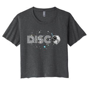 Black And White Disco Ball Club Retro Women's Crop Top Tee