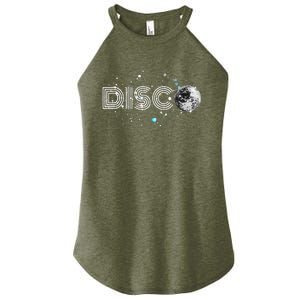 Black And White Disco Ball Club Retro Women's Perfect Tri Rocker Tank