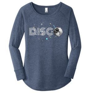 Black And White Disco Ball Club Retro Women's Perfect Tri Tunic Long Sleeve Shirt