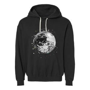 Black And White Disco Ball Club Retro Garment-Dyed Fleece Hoodie