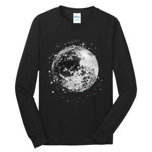 Black And White Disco Ball Club Retro Tall Long Sleeve T-Shirt