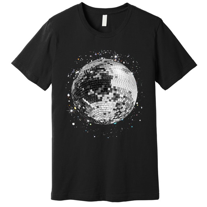 Black And White Disco Ball Club Retro Premium T-Shirt