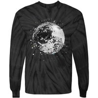 Black And White Disco Ball Club Retro Tie-Dye Long Sleeve Shirt