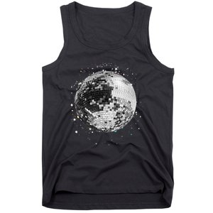 Black And White Disco Ball Club Retro Tank Top