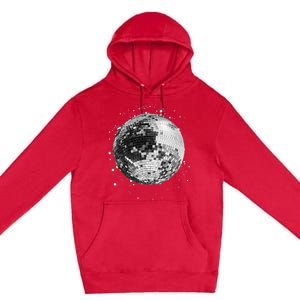 Black And White Disco Ball Club Retro Premium Pullover Hoodie