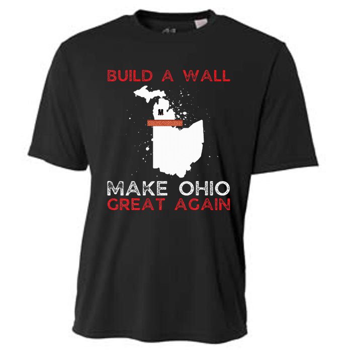 Build A Wall Make Ohio Great Again Funny State Gift Parody Cooling Performance Crew T-Shirt