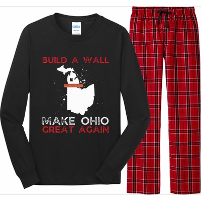 Build A Wall Make Ohio Great Again Funny State Gift Parody Long Sleeve Pajama Set