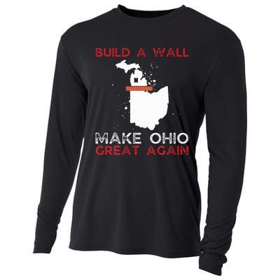 Build A Wall Make Ohio Great Again Funny State Gift Parody Cooling Performance Long Sleeve Crew