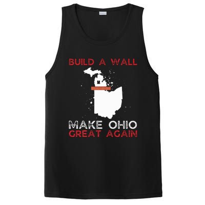 Build A Wall Make Ohio Great Again Funny State Gift Parody PosiCharge Competitor Tank