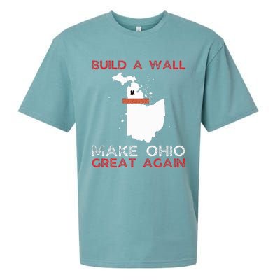 Build A Wall Make Ohio Great Again Funny State Gift Parody Sueded Cloud Jersey T-Shirt