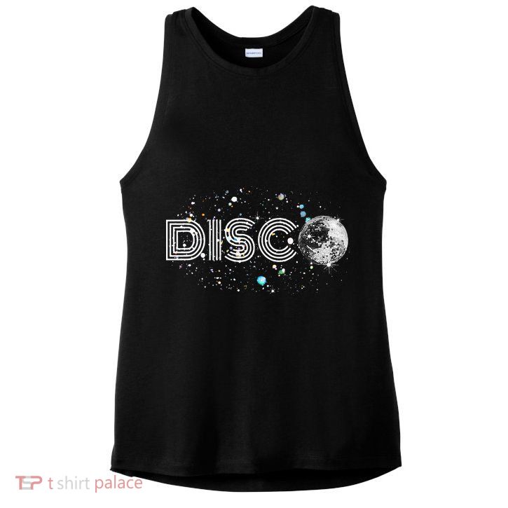 Black And White Disco Ball Club Retro Ladies PosiCharge Tri-Blend Wicking Tank