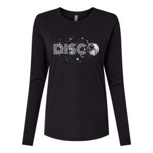 Black And White Disco Ball Club Retro Womens Cotton Relaxed Long Sleeve T-Shirt